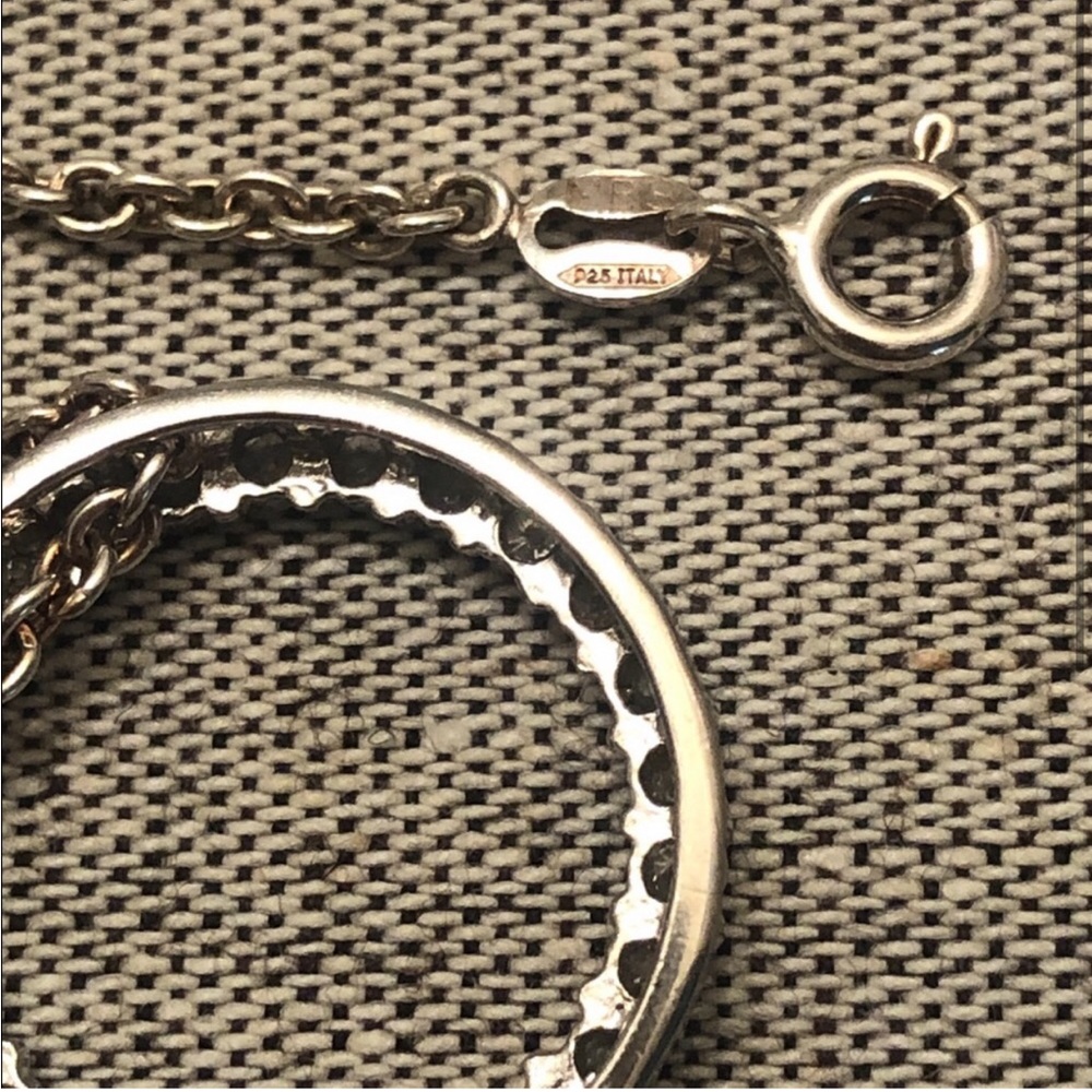 Eternity circle necklace sterling silver - Italy - Picture 2 of 3